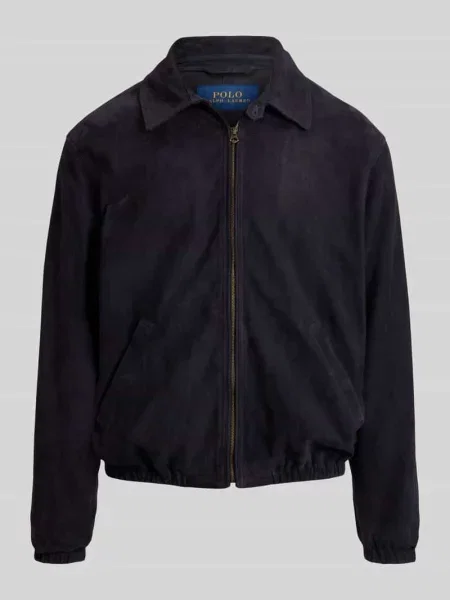 Kurtka skórzana o kroju regular fit z naturalnej skóry z owczej skóry Polo Ralph Lauren granatowa