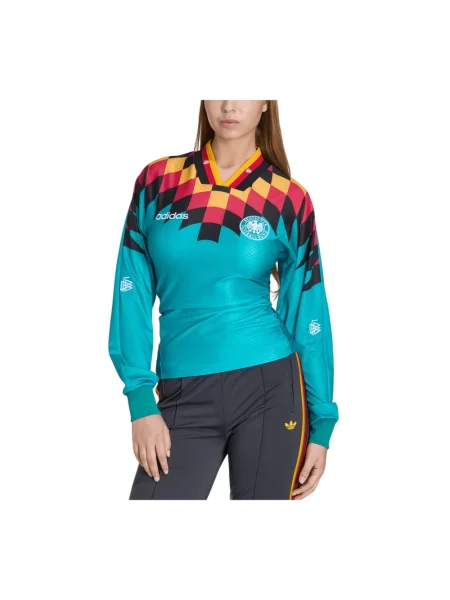 Top sportowy Adidas z dżerseju niebieski