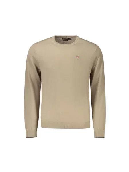 Sweter Napapijri wełniany brązowy