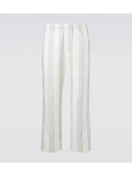 Pantaloni Commas cu dungi alb