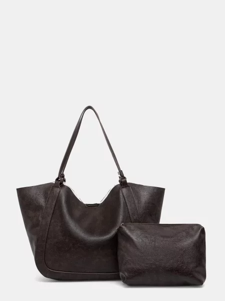 Answear.LAB geantă shopper pentru femei cu imitație de piele maro