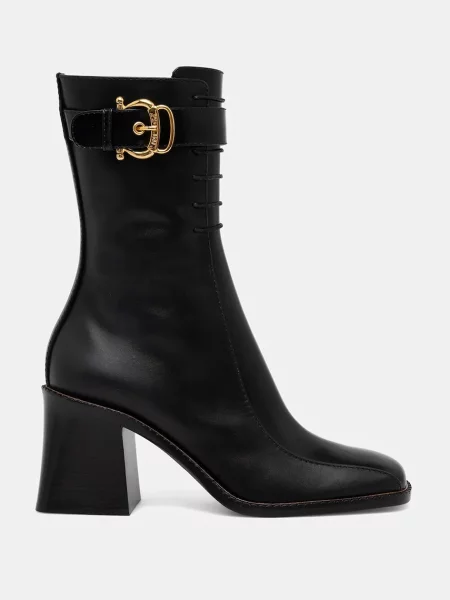 Кожаные ботинки Pollini черные