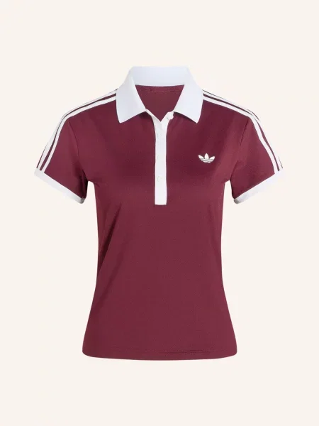 Adidas Originals Funkční Polokošile Classics tmavě červená bílá