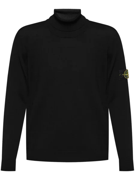 Sweter Stone Island wełniany z kamieniami czarny
