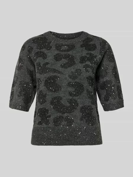 Sweter z dzianiny o kroju shaped fit z dodatkiem wełny model ‘ZUZU O-NECK PULLOVER’ Vero Moda