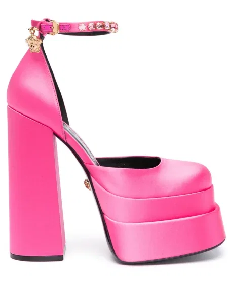 Pantofi cu toc Versace cu platformă roz