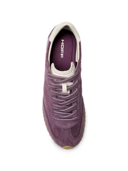 Sneakerși Hoff din piele de căprioară cu imagine violet