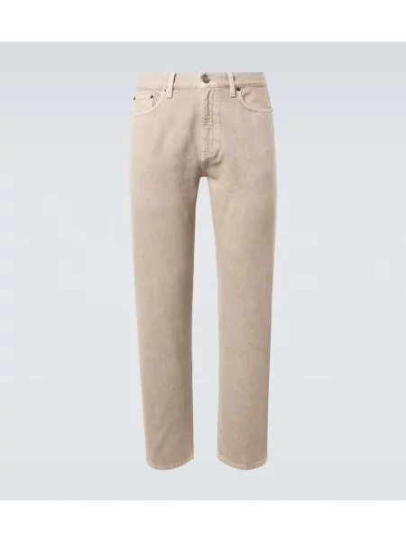 Pantaloni Zegna din piele bej