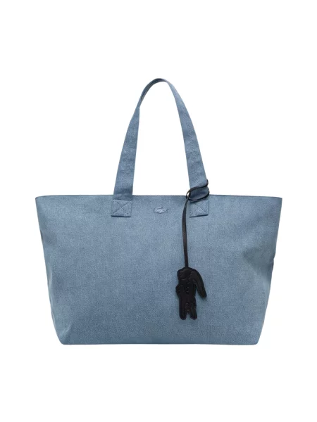 Lacoste torebka tote jeansowa niebieska
