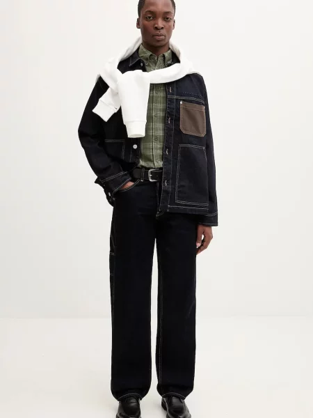 Tommy Jeans kurtka jeansowa granatowy przejściowa oversize