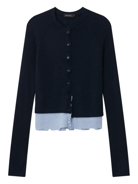 Cardigan Tout A Coup cu decolteu rotund albastru