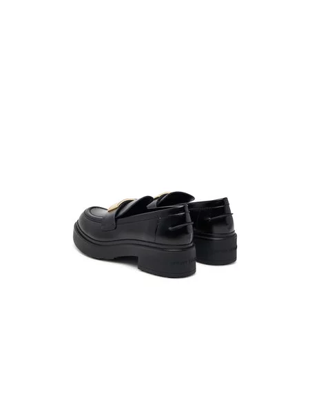 Armani Exchange mokasini usnjeni črna
