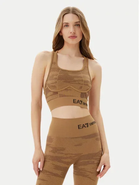 Emporio Armani Sportovní podprsenka hnědá