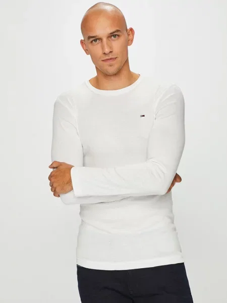 Μακρυμάνικη μπλούζα Tommy Jeans λευκό