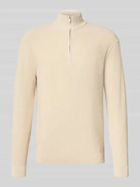 Sweter o kroju regular fit z czystej bawełny model TONY' Only & Sons beżowy