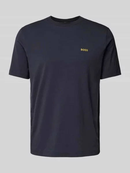 T-shirt z nadrukiem z logo Boss Green granatowa