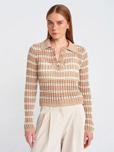 Dilvin Pulover Pullover bež bijela