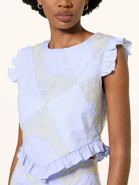 Top Claudie Pierlot z falbankami biały