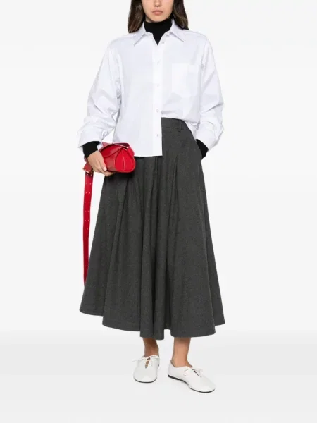 Fustă midi By Malene Birger în linie A gri