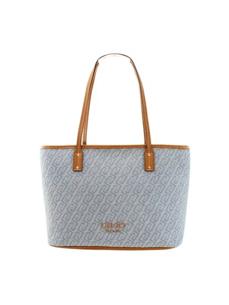 Torebka z aplikacją z logo model ‘S TOTE EVRIM’ Liu Jo niebieska