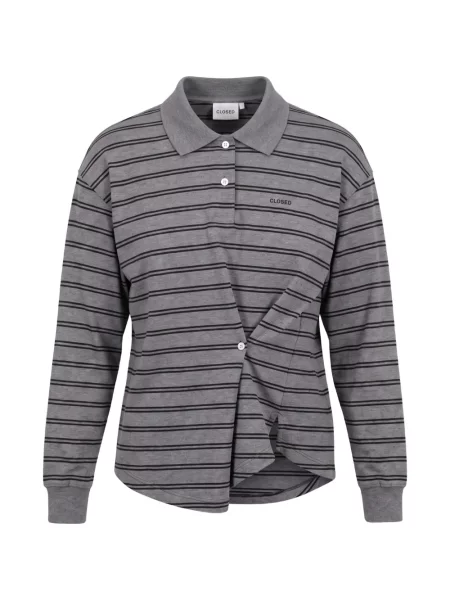 Lung tricou polo Closed gri