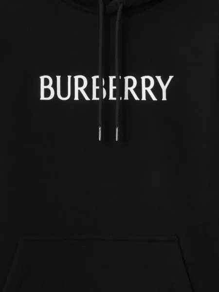 Hoodie Burberry με κουκούλα με σχέδιο μαύρο