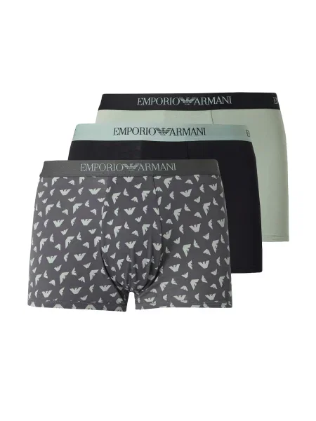 Emporio Armani Boxeri crem / verde mentă / verde deschis negru