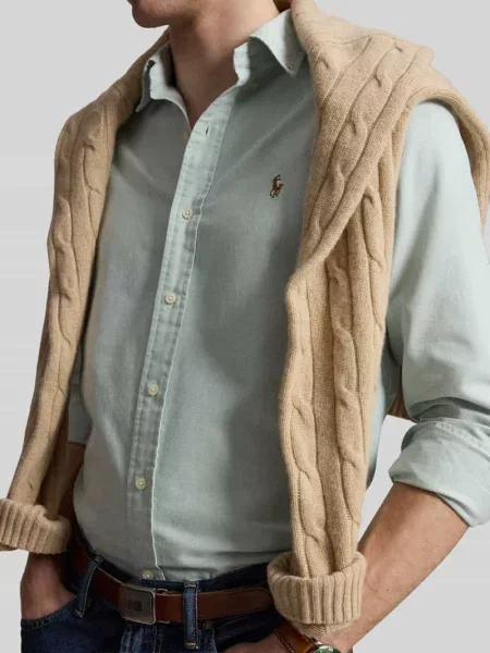 Koszula casualowa o kroju regular fit z czystej bawełny Polo Ralph Lauren miętowa