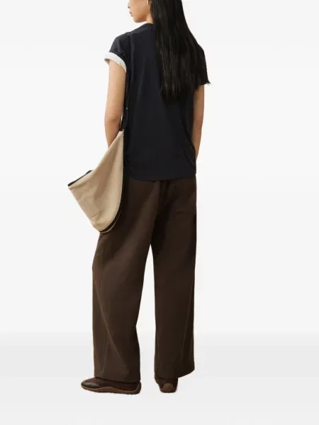 Pantaloni Less cu cordon maro