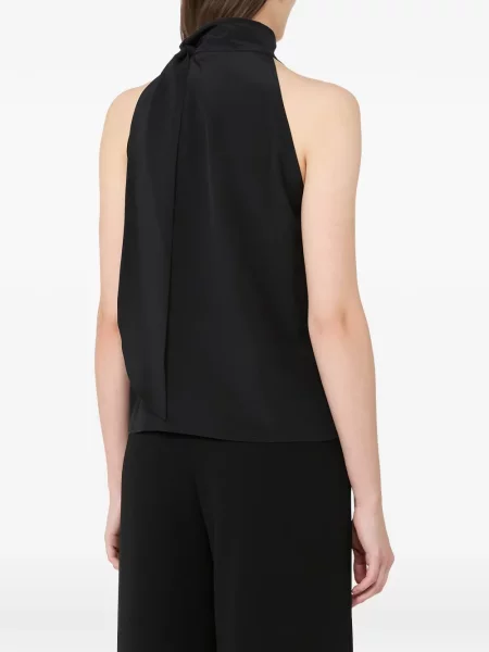 Top Max Mara cu funde fără mâneci negru