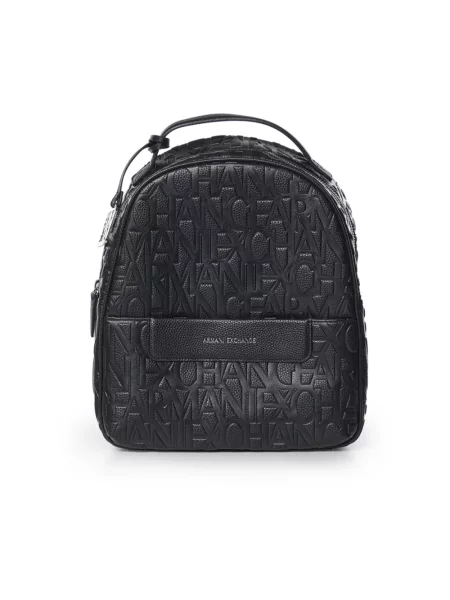 Plecak Armani Exchange skórzany czarny