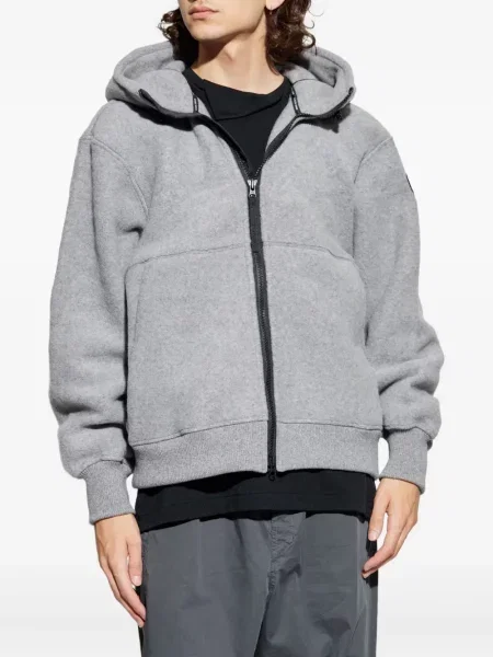 Geacă Canada Goose de lână cu glugă gri