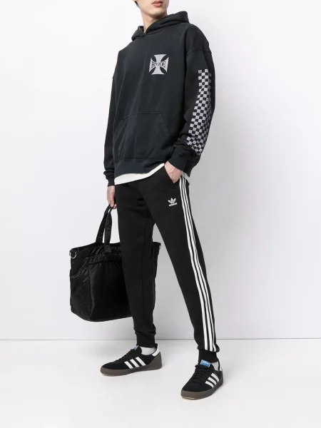 Leggings Adidas cu dungi cu imagine alergare negru