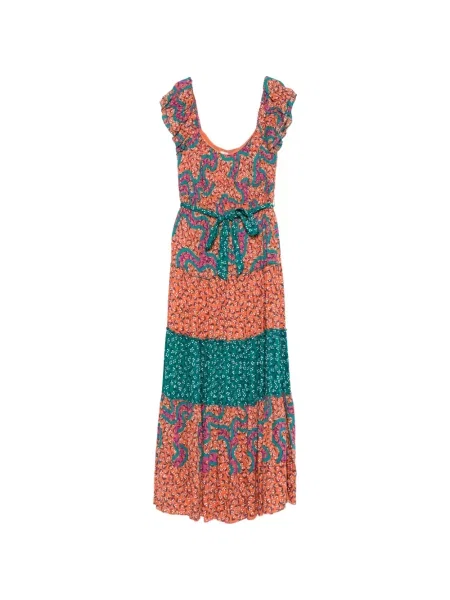Rochie maxi Dvf Diane Von Furstenberg portocaliu