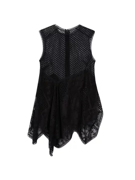 Top La Doublej din dantelă negru
