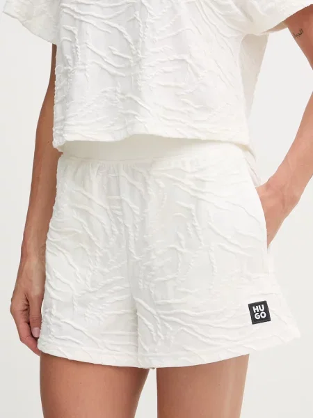 HUGO kratke hlače z bombažem ZEB_short bež