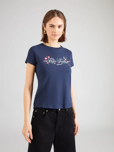 Pepe Jeans Tricou bleumarin / verde / roz alb