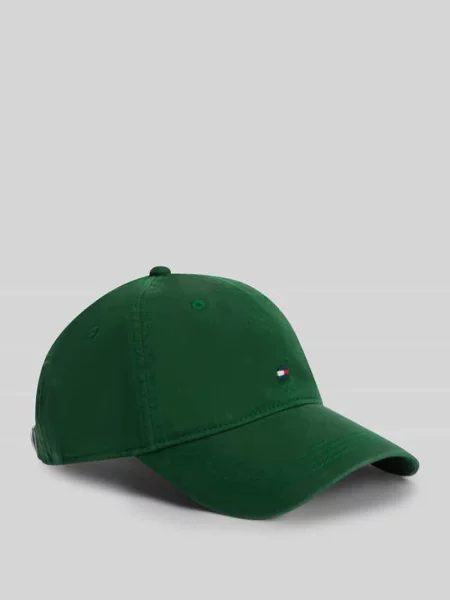 Czapka z daszkiem z czystej bawełny Tommy Hilfiger zielona