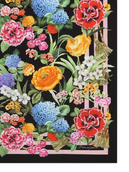 Шал Dolce & Gabbana на цветя с принт черно