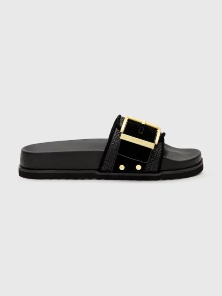 Чехли AllSaints Ellie Raffia Slider черно