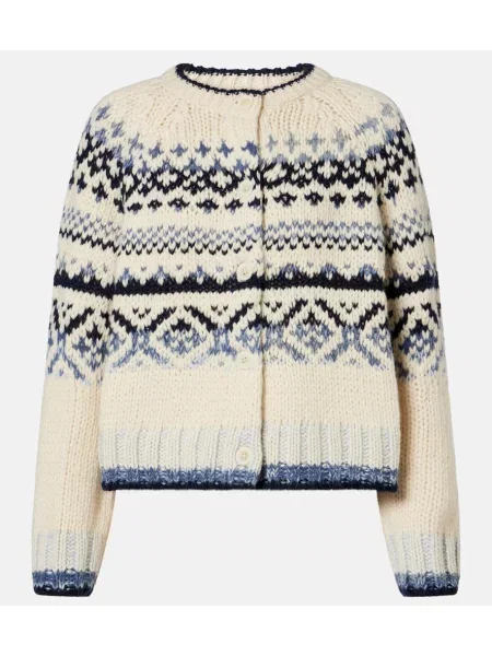 Cardigan Velvet de lână alb