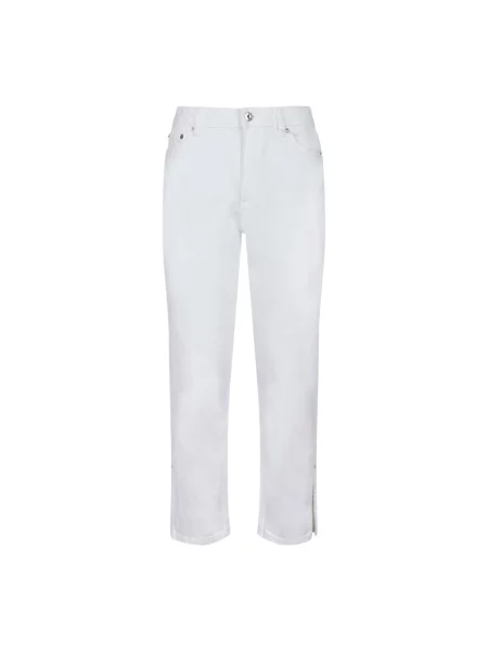 Proste jeansy Michael Kors z rozcieciem z niską talią białe