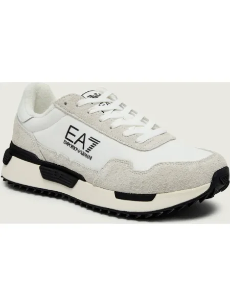 Sneakers | piele întoarsă alb