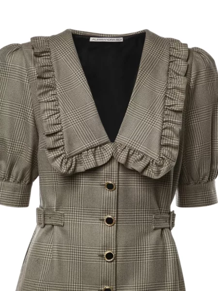 Rochie mini Alessandra Rich în carouri cu volane