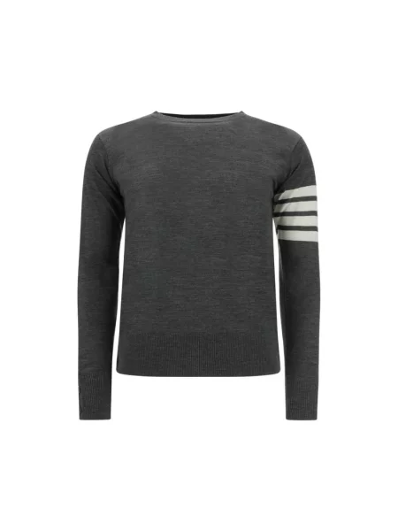 Sweter Thom Browne wełniany w paski z paskiem szary