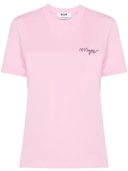 Tricou Msgm cu broderie roz