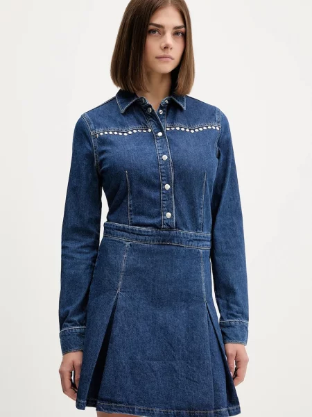 Karl Lagerfeld Jeans rochie jeans bleumarin mini evazati albastru