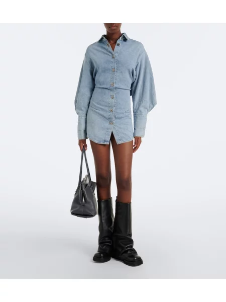 Rochie din denim The Attico albastru