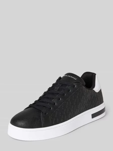 Sneakersy z wzorem z logo model LONDON SAFFIANO' Armani Exchange czarne