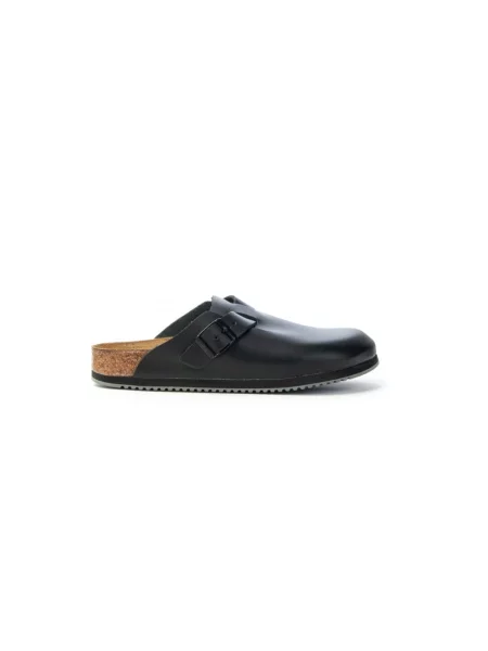 Klapki mules Birkenstock skórzane czarne